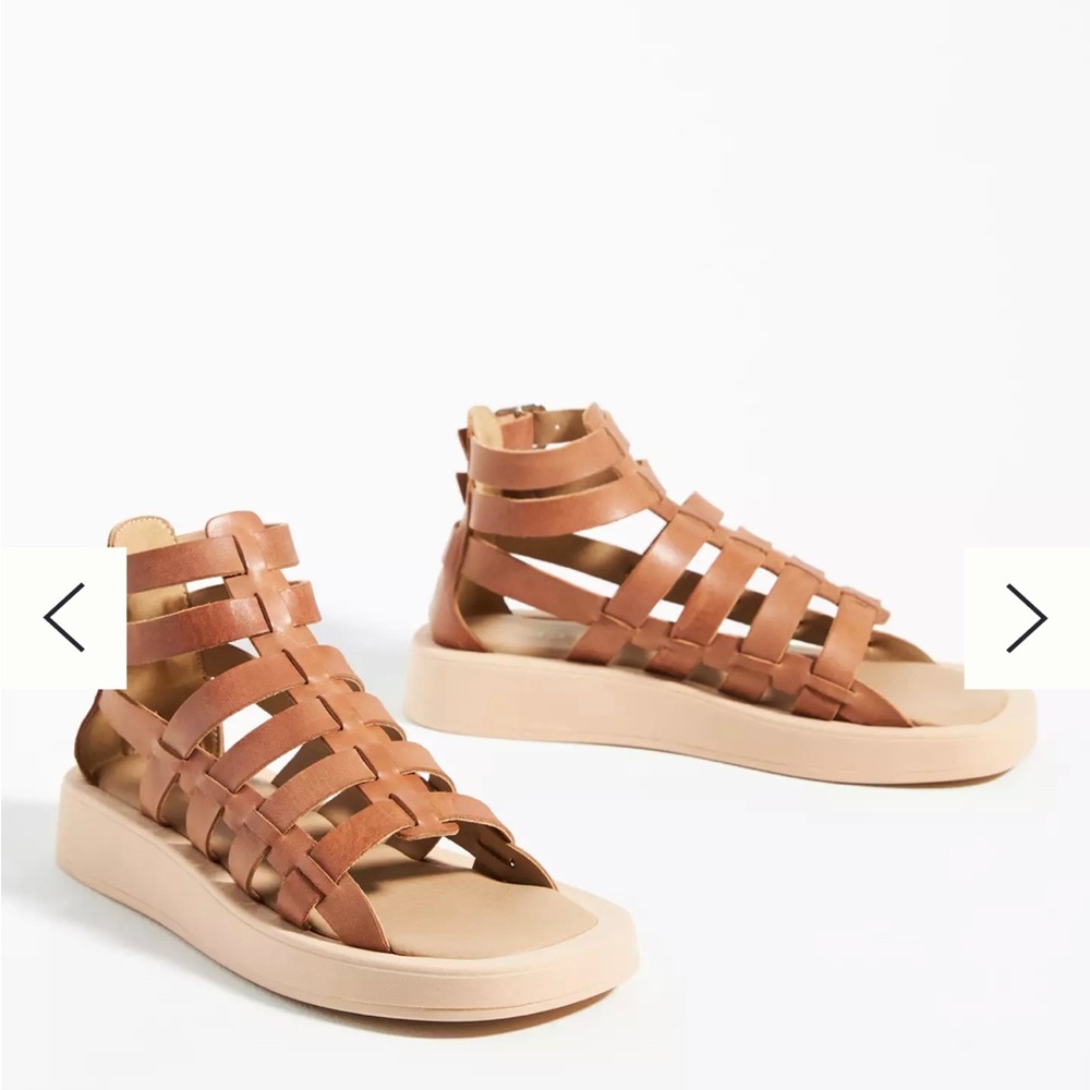 Never worn Anthroplogie Pilcro light brown/tan gladiator sandals